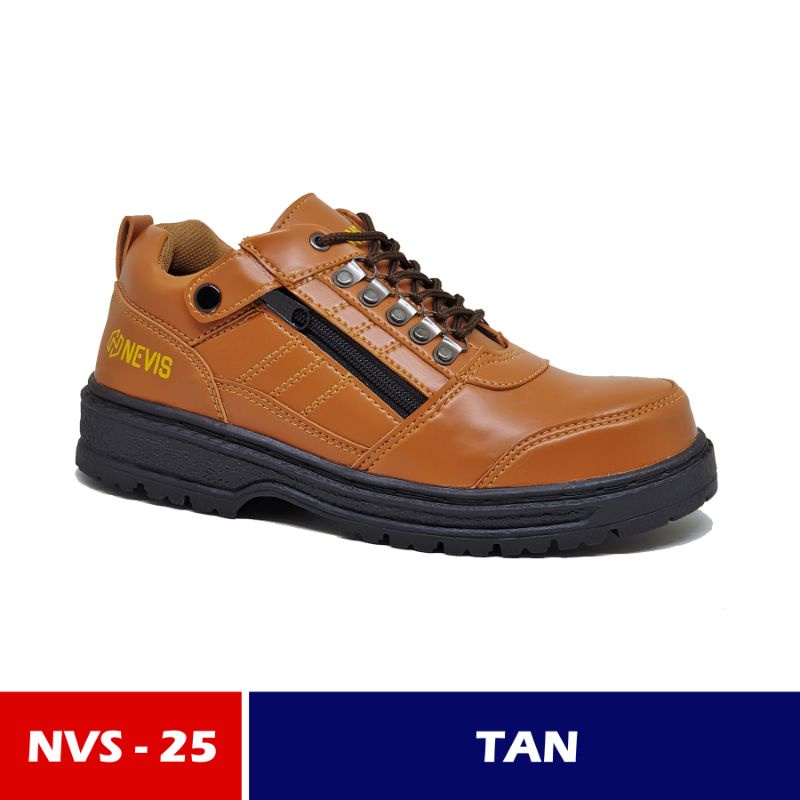 Sepatu Safety Original Nevis Nvs 25 Sepatu Kerja Proyek Lapis Besi Bonus Jahit Sol