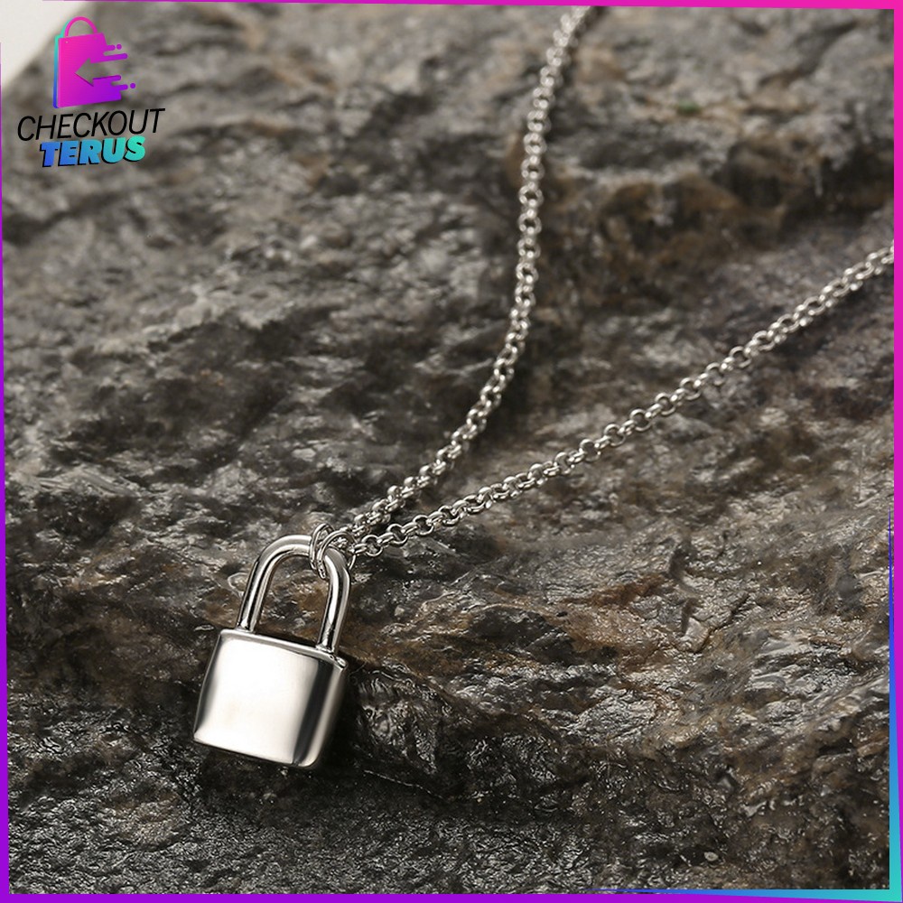 CT K57 K58 Korean Fashion Kalung Gembok Kunci Lock Key Wanita Pria Retro Kalung Rantai Wanita Lapis Emas Liontin Simple Unik