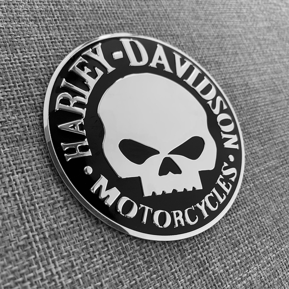 Harley Aluminium Bulat Stiker Logam Logo Stiker Sepeda Motor Dekorasi Stiker