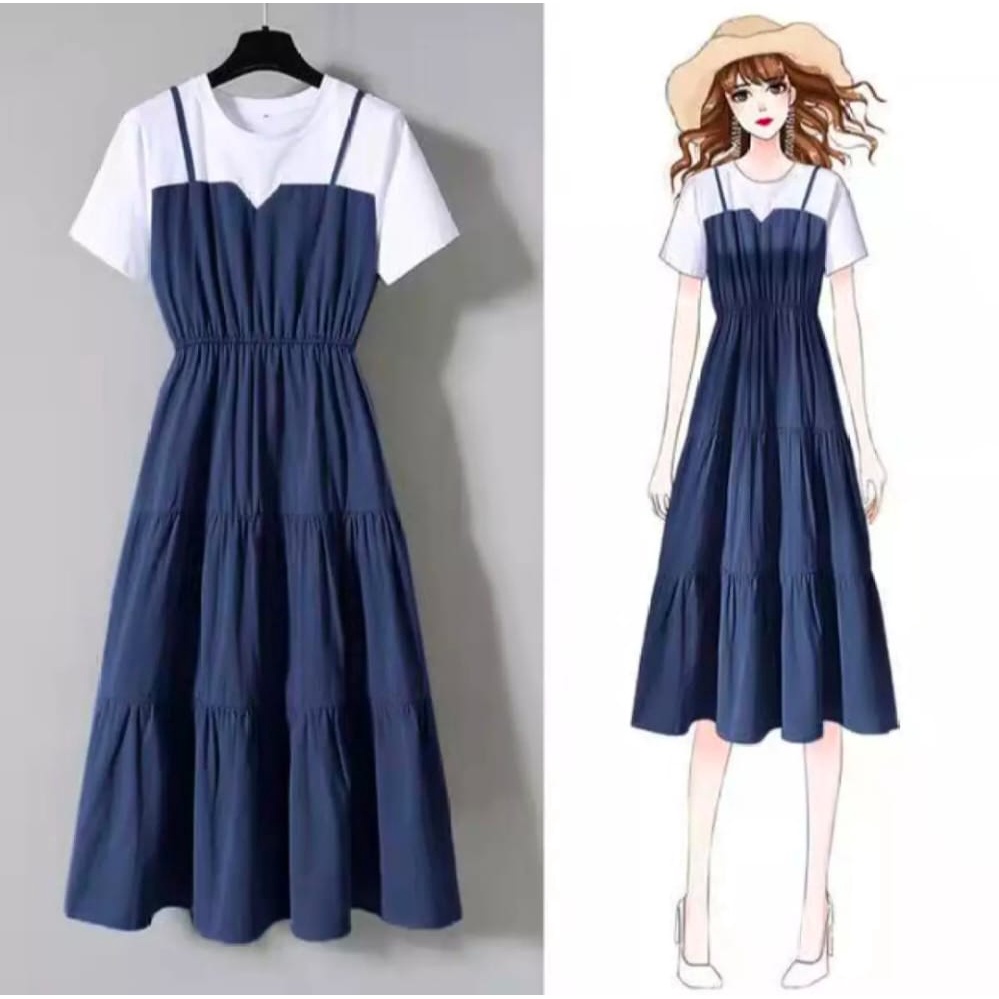 NEW!!! PROMO!!! MIDI DRESS KOREAN STYLE / DRESS LISA TERBARU / PAKAIAN WANITA KEKINIAN / MIDI DRESS TERLARIS / DRESS POLOS / BAJU TIDUR / BAJU SANTAI / BAJU CASUAL / BAJU REMAJA / DRESS WANITA / BAJU WANITA / SET DRESS-4