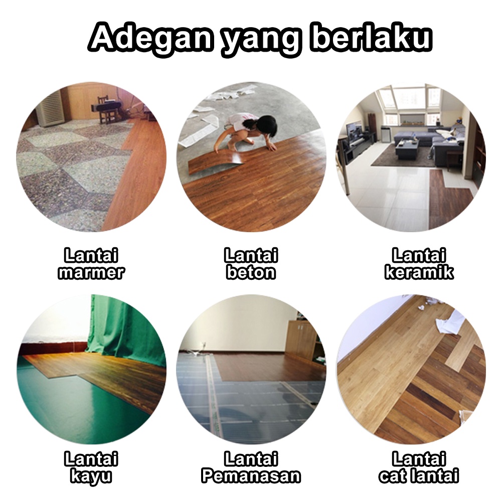 Vinyl Lantai Stiker Lantai Kayu PVC Lantai Waterproof Karpet Vinyl  15.2x91.4 Ketebalan 1.2MM