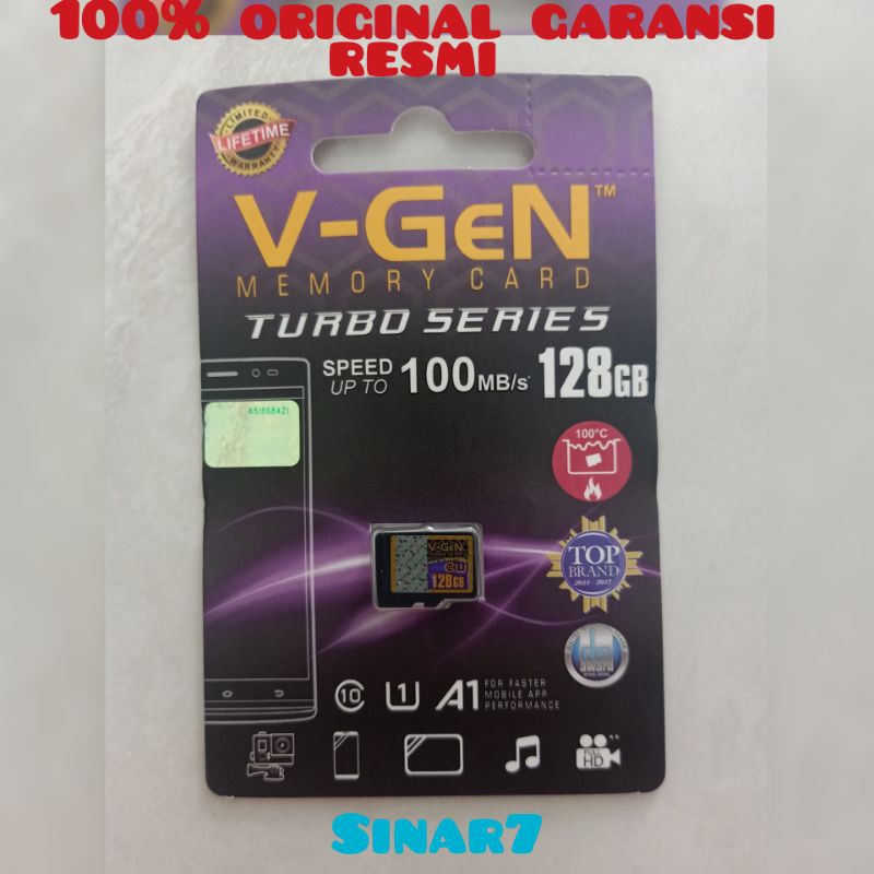 Micro sd V-GEN  class 10 Turbo 16GB, 32GB, 64GB, 128GB memory card/ kartu Memory garansi resmi