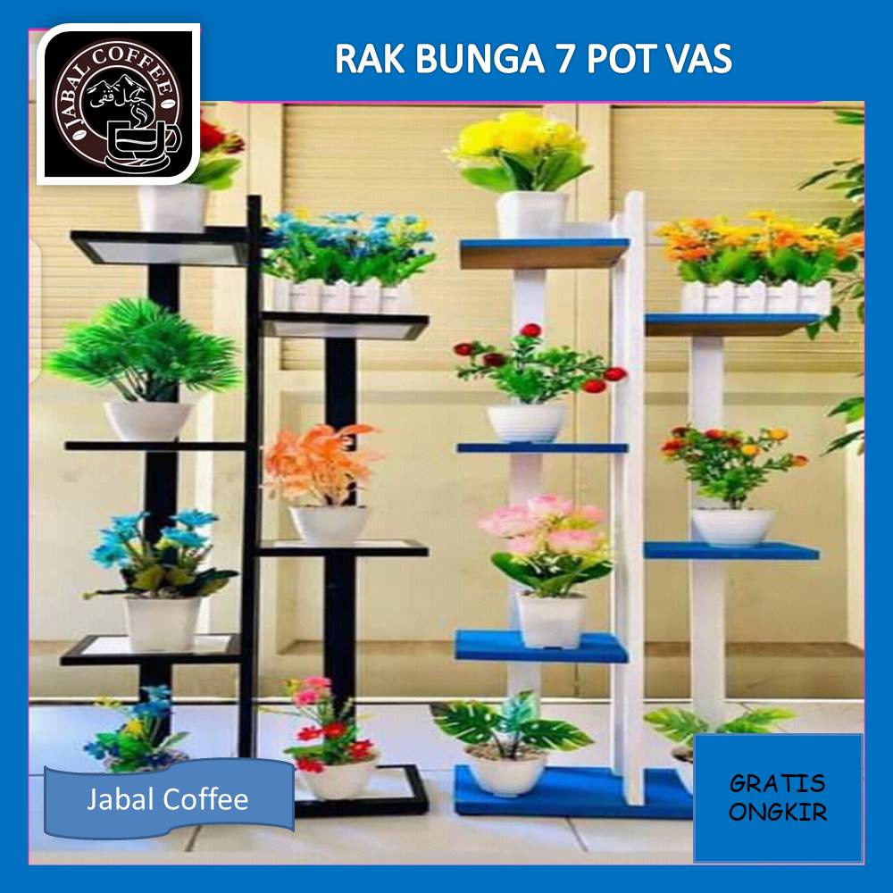 Rak Bunga Minimalis Flower Stand / Rak Bunga Susun Kayu Warna / Rak Bunga Kayu / Rak Tanaman Hias Dudukan Pot Tempat 01