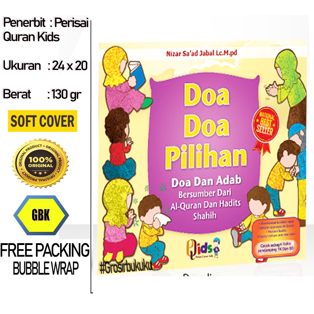 Buku Anak Islami | Doa-Doa Pilihan Doa &amp; Adab - Perisai Quran Kids