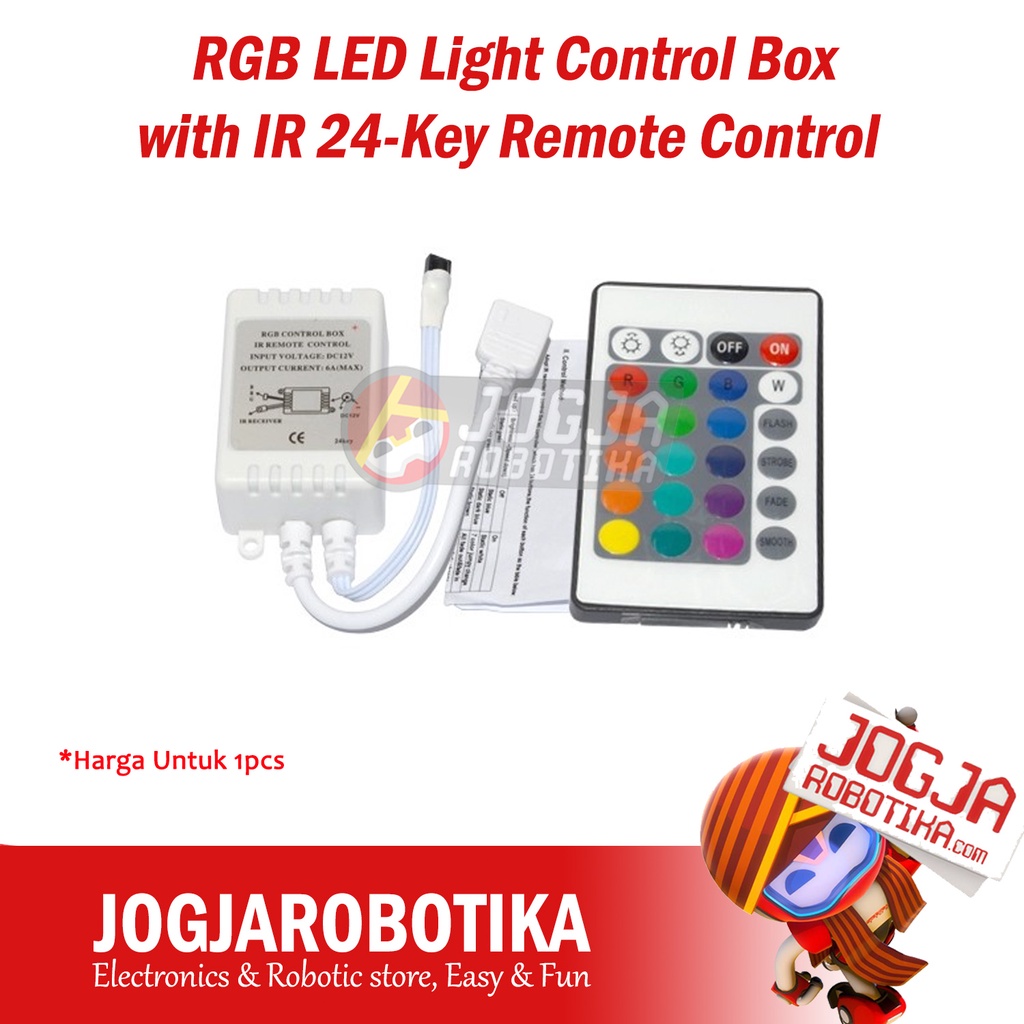 Jual RGB LED Light Control Box with IR 24Key Remote Control Shopee