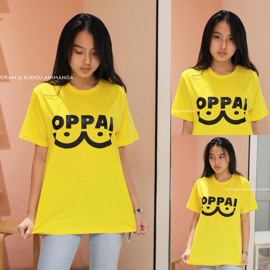 Kaos Distro Oppai Saitama Yellow One Punch Man Manga