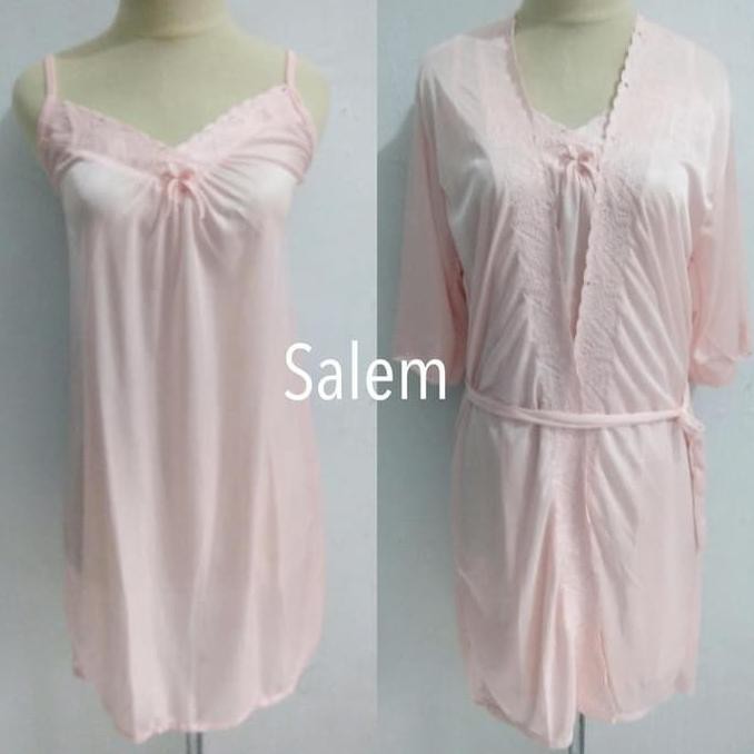 789- Piyama Baju Tidur Dewasa Wanita Kimono 2In1 Cantik Sexy Sleepwear - Ungu