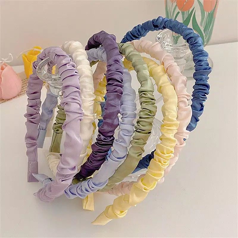 (COD) Bando Korea Kerut Wanita Aksesoris Fashion Wanita / Bandana Scrunchie Korea Aneka Warna