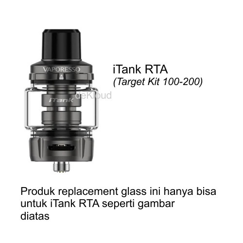 Koleksi tabung bahan kaca ITANK RTAx warna glass clear | target 200 100 kit