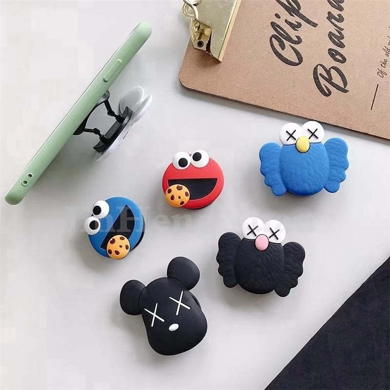 for IPhone11 Pro MAX X XR XSMA 7 8 6 Cute Cartoon Round Universal Mobile Phone Ring Holder Airbag Fold Stand Bracket Suitable for all mobile phones