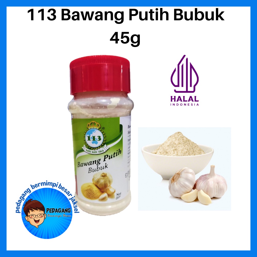 

113 Bawang Putih Bubuk 45g / Bumbu Dapur / Penyedap Rasa/ Rempah Rempah/ Bumbu Masak/ Bawang Putih Bubuk