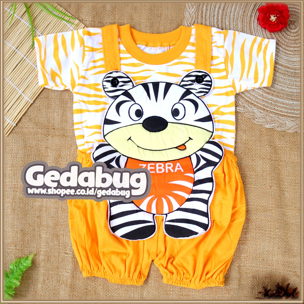 Setelan Kodok Anak Bayi  Karakter Zebra / Jumper Bayi Overall - gedabug