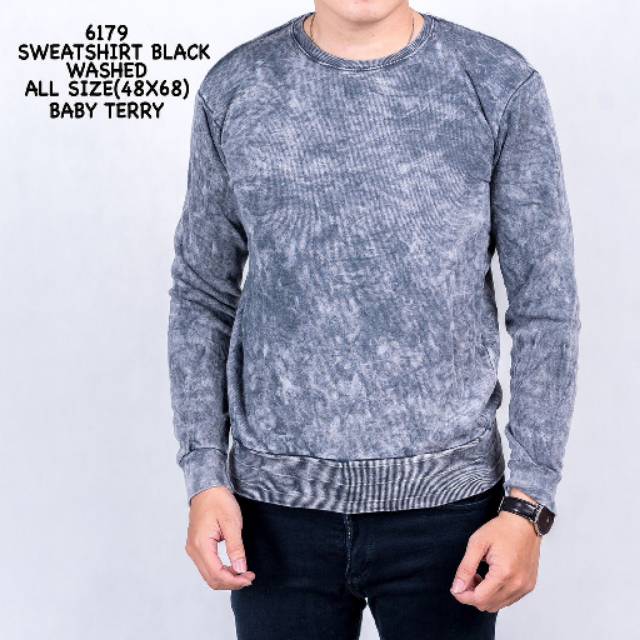 Sweater Polos Hitam Wash / Sweater Pria / Sweater Cowok / Baju Distro|CDR
