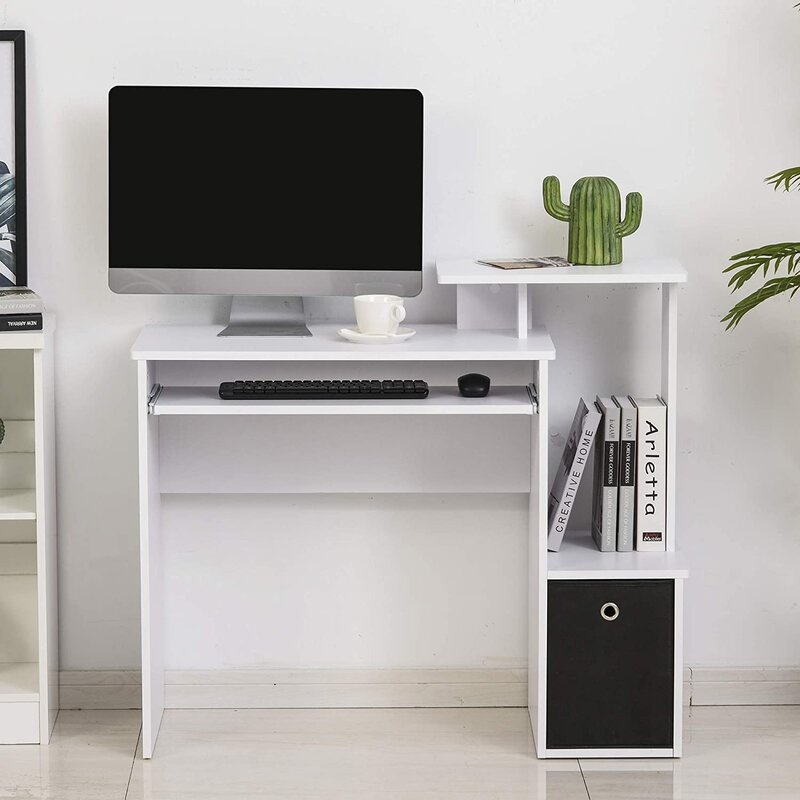 Latopia Addison - Meja Belajar Minimalis Modern Meja Komputer 1 Laci Penyimpanan Keyboard - Sudah Di