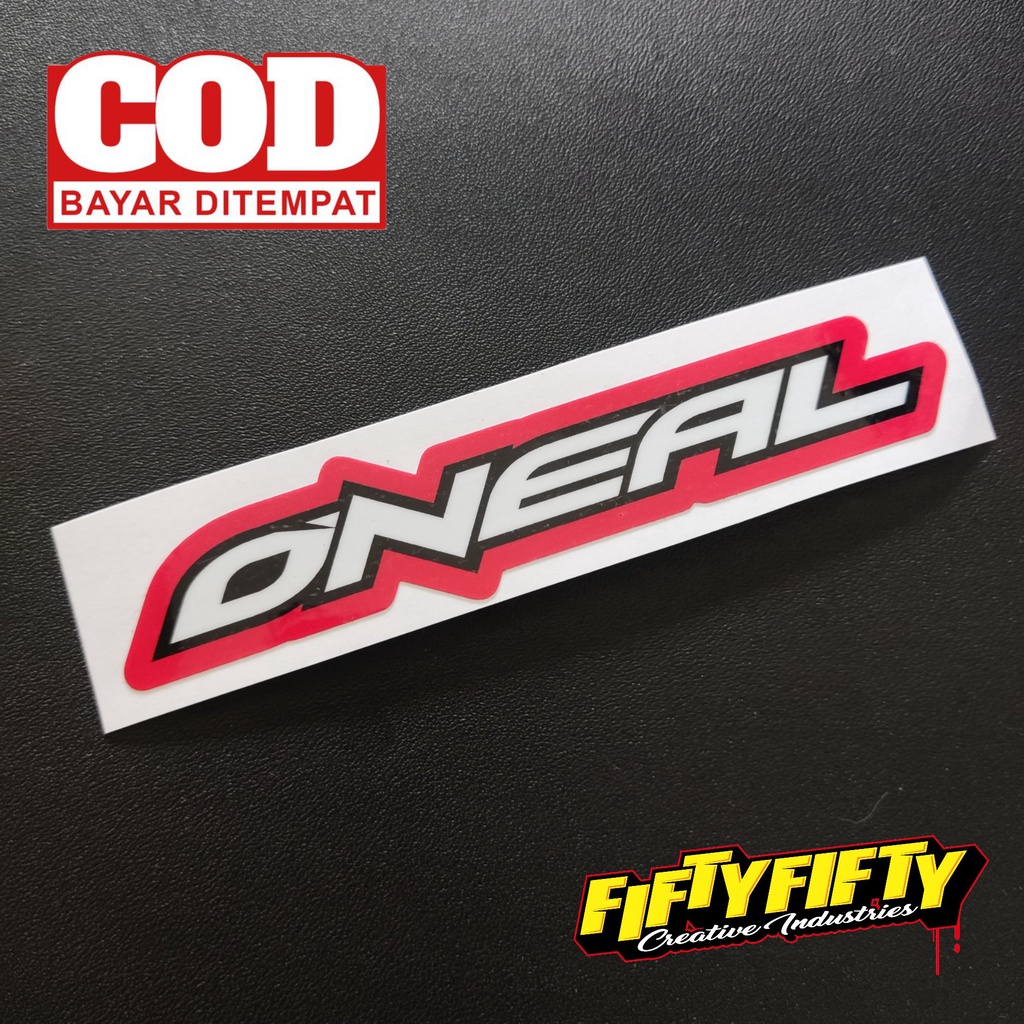 Stiker Print Cut ONEAL Stiker Printing Laminasi Glossy Stiker Motor Mobil Helm Sudah Membentuk Pola Desain