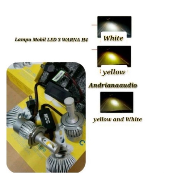 Lampu LED mobil H4 Lampu utama LED H4 3 WARNA