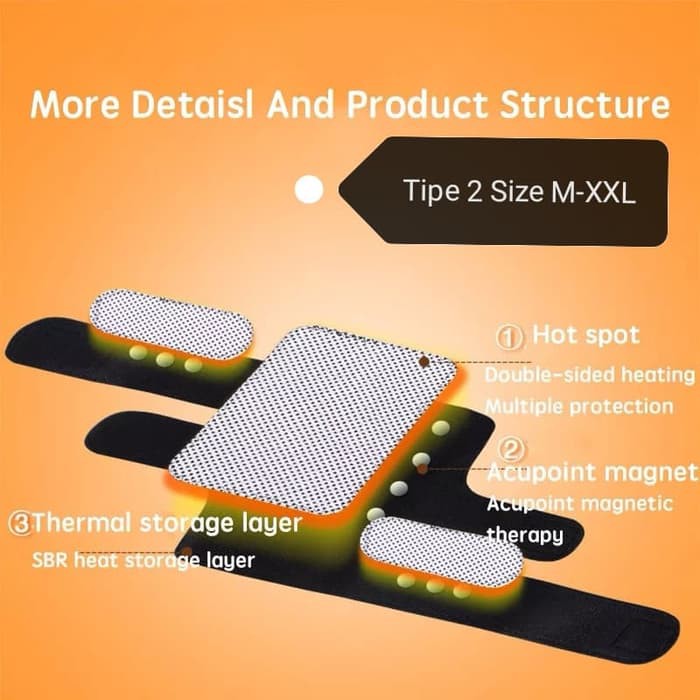 Terapi Lutut Tourmaline Hot Kneepad brace Knee Pad Terapi Pemanas Hangat Terapi Lutut Kaki Knee Support