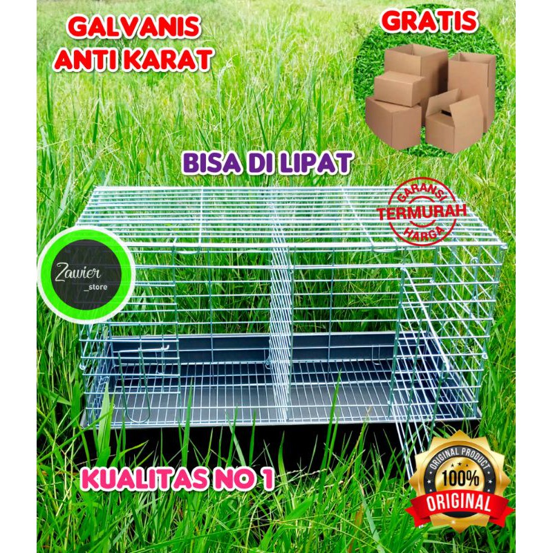 KANDANG KELINCI GALVANIS MURAH ANTI KARAT UKURAN 55X30X35-1
