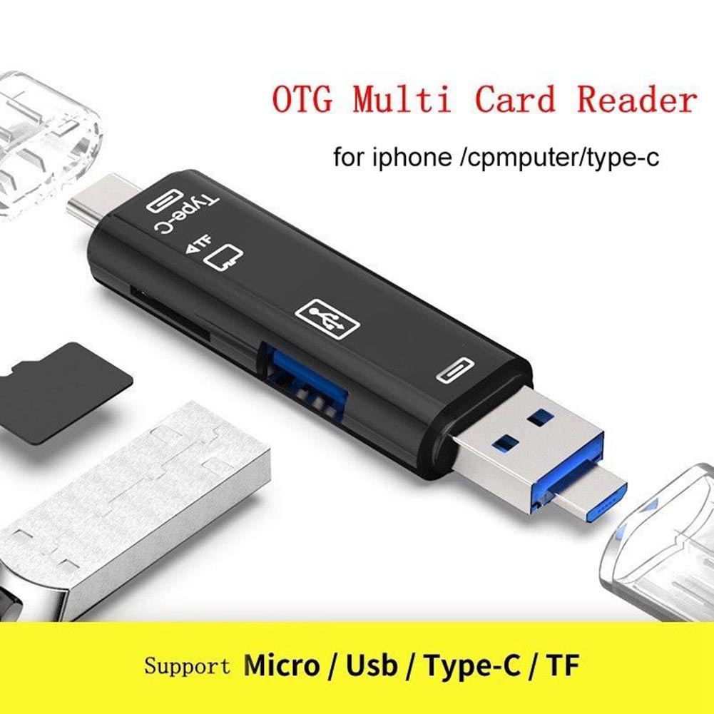 5 in 1 Adapter Card Reader Micro USB 3.0 Type-C OTG TF Digital Untuk Keamanan