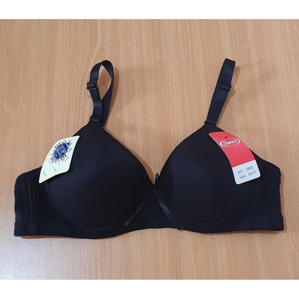 BH BRA SOREX 9850 TANPA KAWAT BERMOTIF PORI PORI BAHAN IMPORT BUSA TIPIS CUP B SIZE 34-40 | ARA98STO