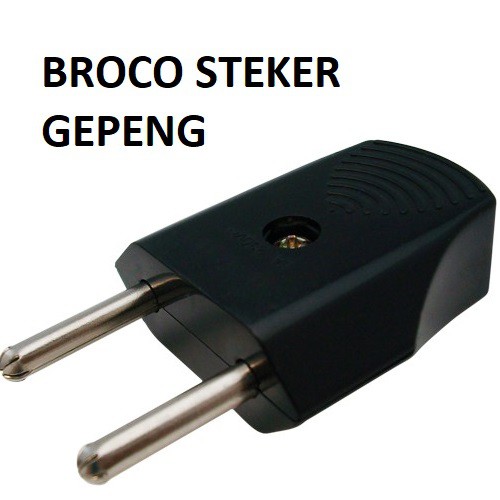 Broco Steker Gepeng Hitam 344L - Steker Biasa Broco