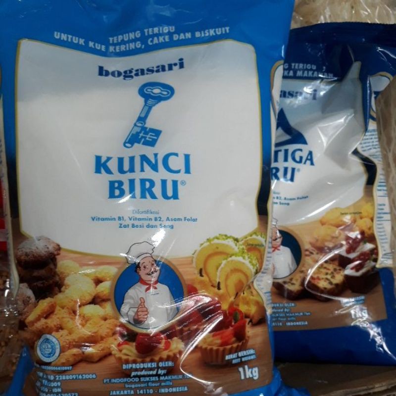 

Kunci Biru 1kg/ Terigu kunci 1kg/ bogasari tepung terigu kuncu biru 1kg