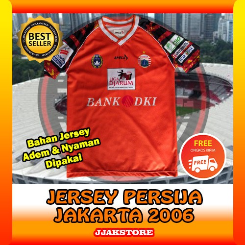 Jersey Persija Retro Jakarta Jakmania Jakartans Original Merchandise Atribut Bola Tahun 2006 Oren