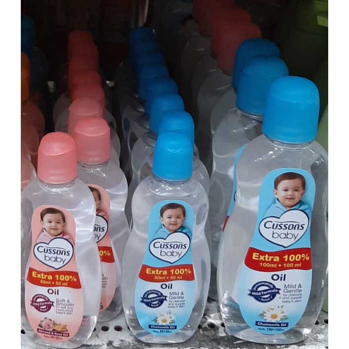 Cussons Baby Oil kemasan 50ml (ekstra 100%) & 100ml (ekstra 100%)
