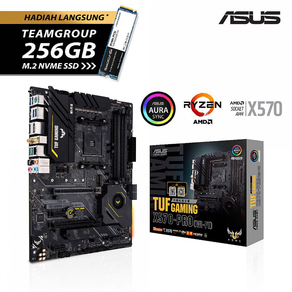 Asus Tuf X570 Plus Gaming Wifi Amd Am4 X570 Ddr4 Motherboard Shopee Indonesia