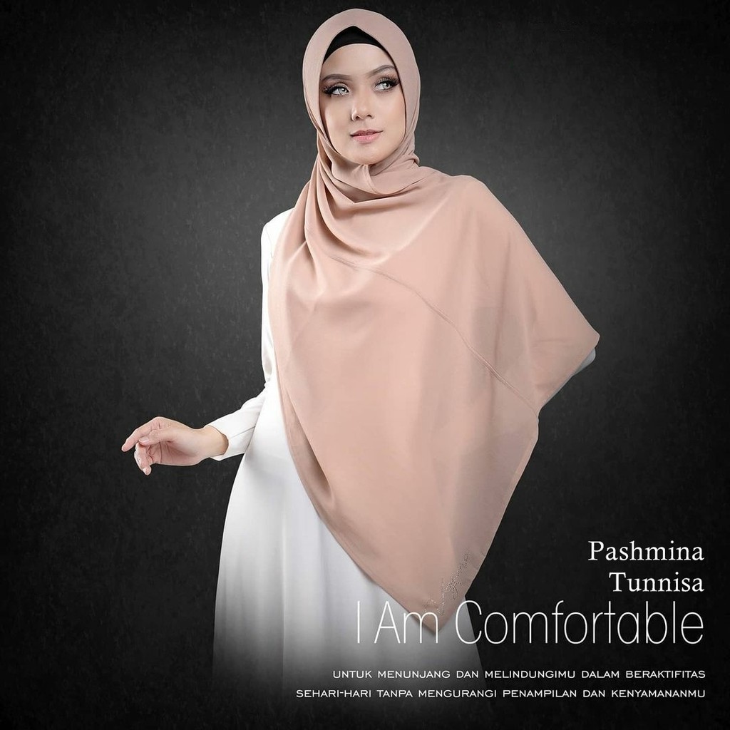 PASHMINA TUNNISA by VERGANO / Pasmina Pet Hijab Instan Ceruty Polos