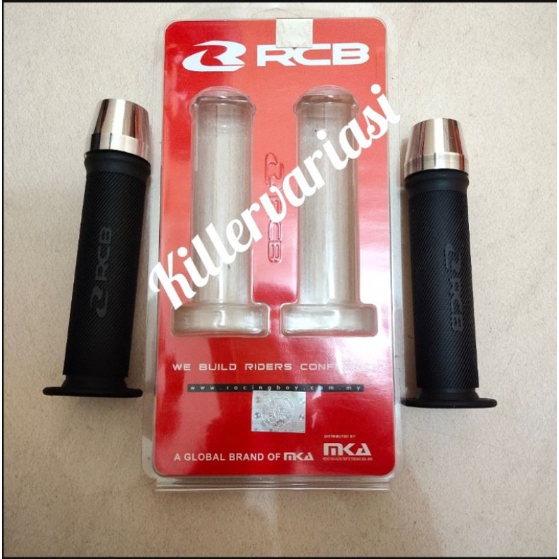 HANDGRIP HANDFAT RCB RACING + JALU STANG CHROME HARGA SEPAKET