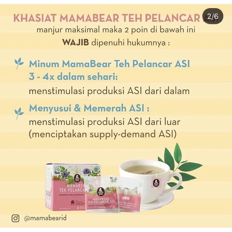 Mama bear teh Pelancar Asi Yovita Lesmana Mamabear Asi booster fenugreek tea blueberry / lemongrass / peach / original