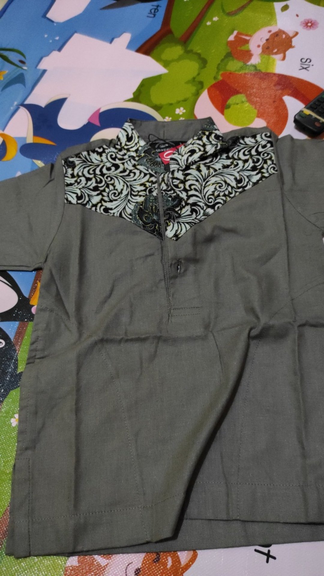 Koko Batik Abu / Koko Couple/ Koko  Katun Ayah Anak Neo