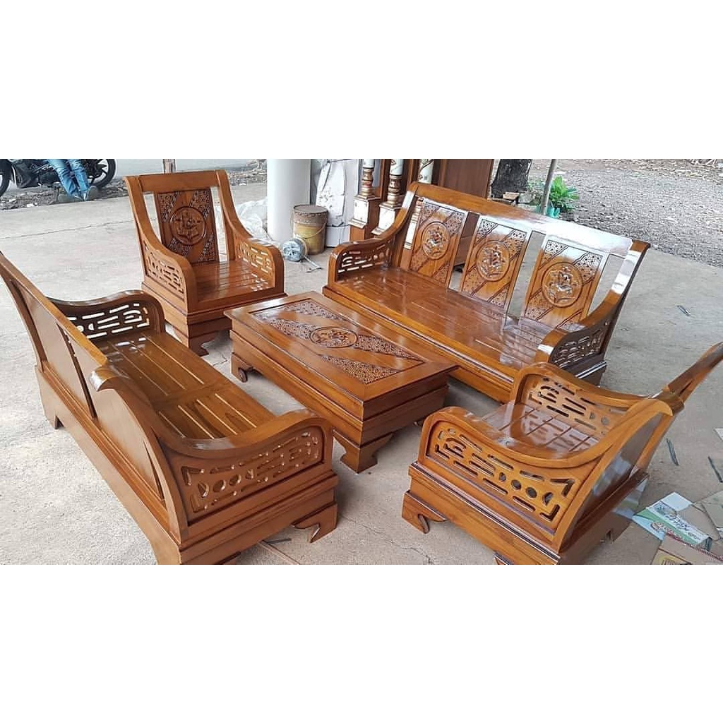 Kursi Tamu Semut 3211 Kayu Jati Pilihan Model Hongkong Finishing Melamine