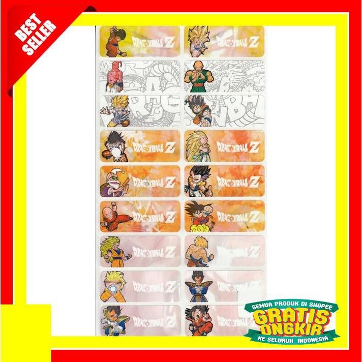 

STICKER NAMA WATERPROOF KARAKTER DRAGON BALL / LABEL NAMA PALING MURAH