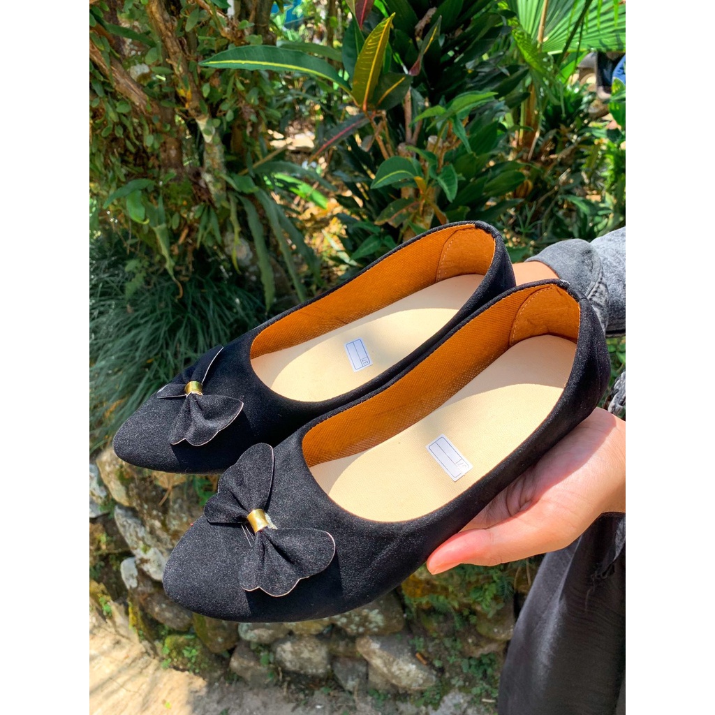 Sepatu Flatshoes Wanita Dewasa pita mutiara