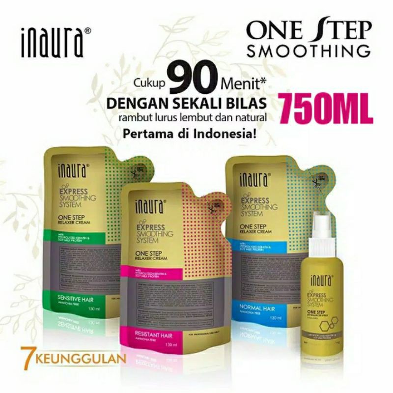 Inaura One Step (750ML) Express Smoothing | Pelurus Rambut Permanen