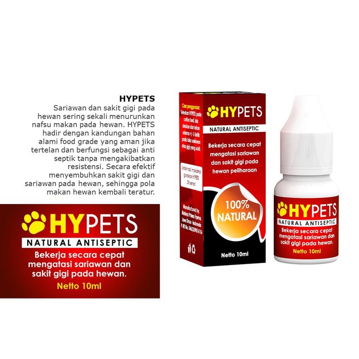 OBAT SARIAWAN KUCING ANJING / OBAT SAKIT GIGI ANJING KUCING / HYPETS