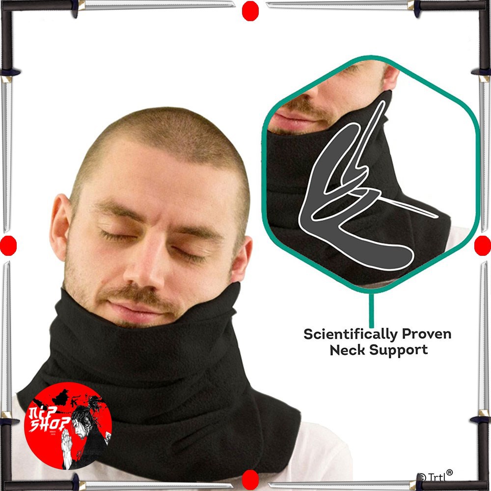 Bantal Selimut Leher Travel Pillow Unisex- Black