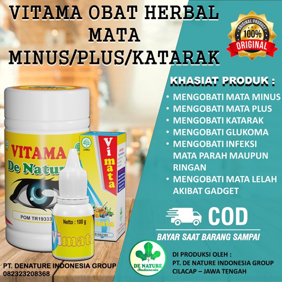Vitamata Vitamin Mata Cegah Mata Minus Obati Mata Minus Katarak Glukoma Kapsul & Tetes Vitamata