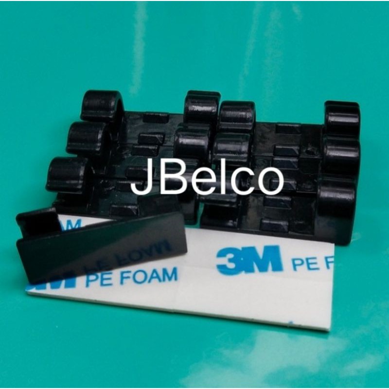 Set Klem Kabel Tempel Penyusun Kabel Hitam Cable Clip Organizer 3M