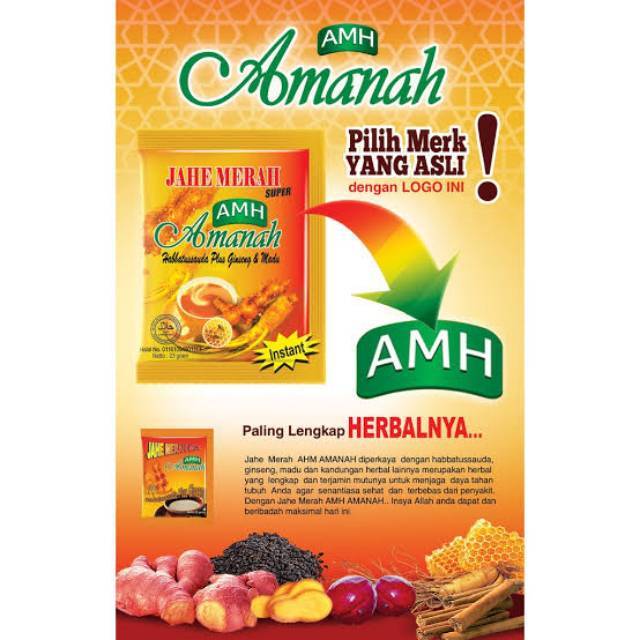 

Jahe Merah AMH Amanah Ori 100% 1 Renceng