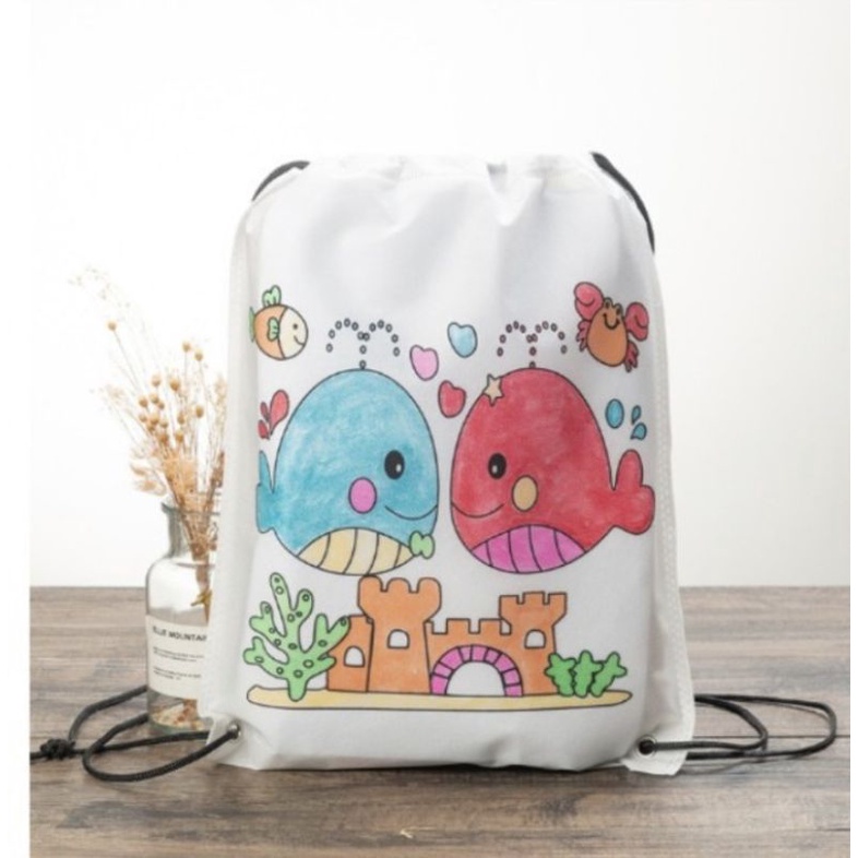 diy backpack / tas mewarnai / coloring bag / ransel serut