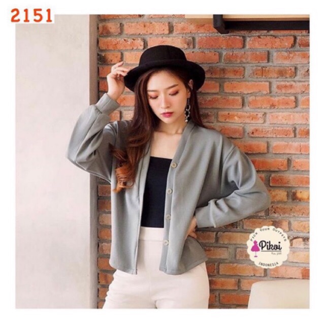 Cardigan polos wanita / cardigan pink lucu / cardigan scuba murah / cardigan korea lucu murah / 2151