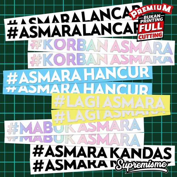 Stiker Custom Asmara Kacau / Sticker kata kata Asmara Lancar Korban Asmara / Stiker Viral Asmara Hancur / Sticker Motor Lagi Asmara Mabuk Asmara Glossy Waterproof / Sticker Hologram Asmara Kandas