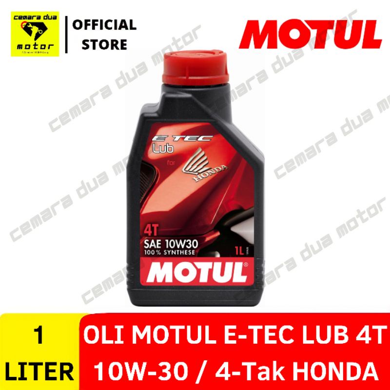 OLI MOTUL E TEC LUB 10W-30 4T 1 LITER FULL SYNTHETIC OLI MOTUL MAROON RED BLACK MARUN HITAM MERAH OL