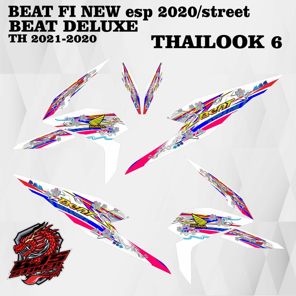 [COD] Stiker Sticker Striping Beat fi New esp street Beat deluxe 2020-2022 thailook 6
