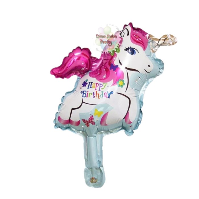 Balon Foil Unicorn Happy Birthday / Kuda Unicorn / Pegasus HBD Mini