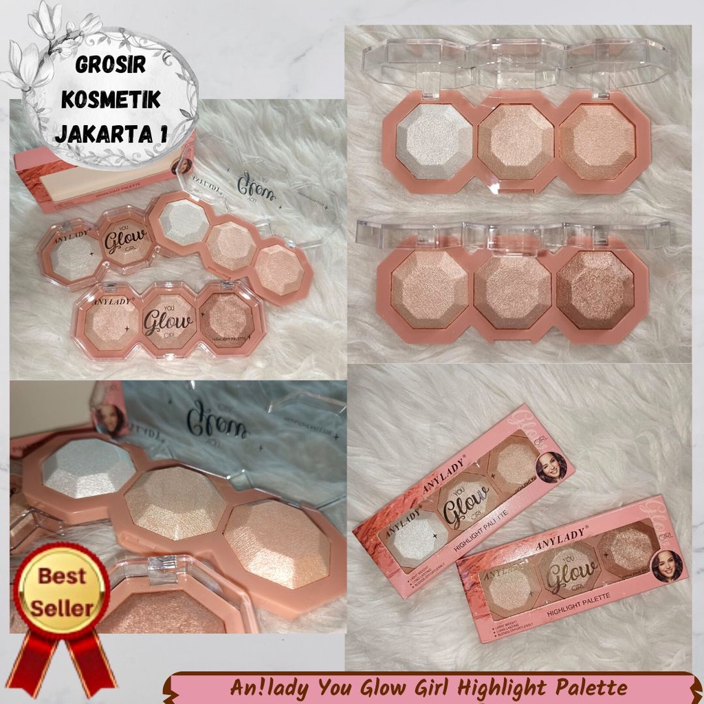 Best Seller/COD -  You Glow Girl Highlight Palette - Highlighter Palette - Make up Glitter Mengkilap
