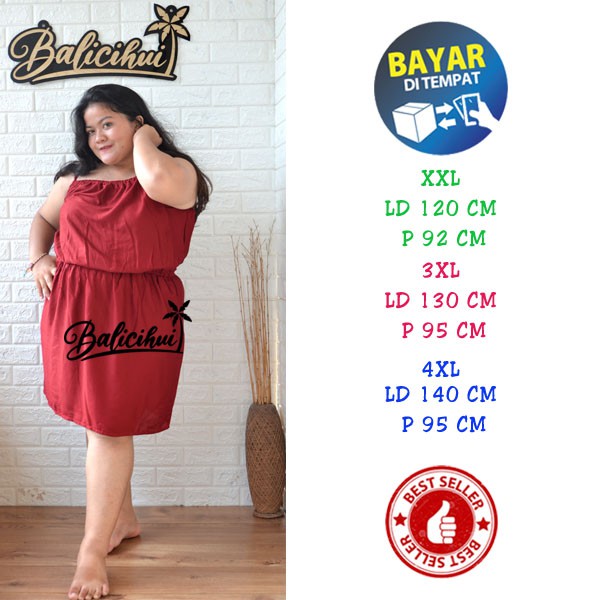 Balicihui Dress Bella Dress Jumbo Dress 4XL Halter Plus Size Big Size Dress jumbo Wanita